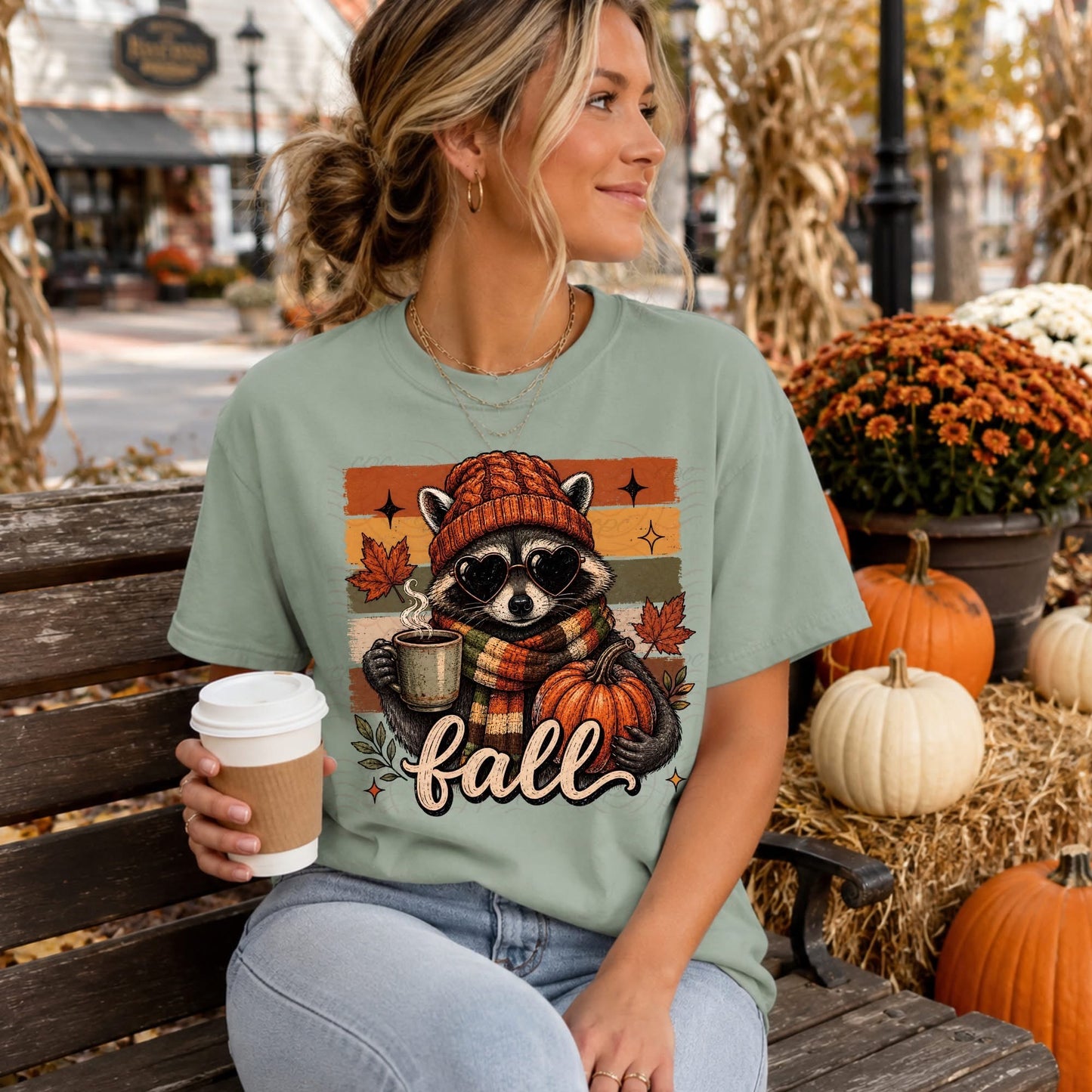 Fall Raccoon Graphic Shirt