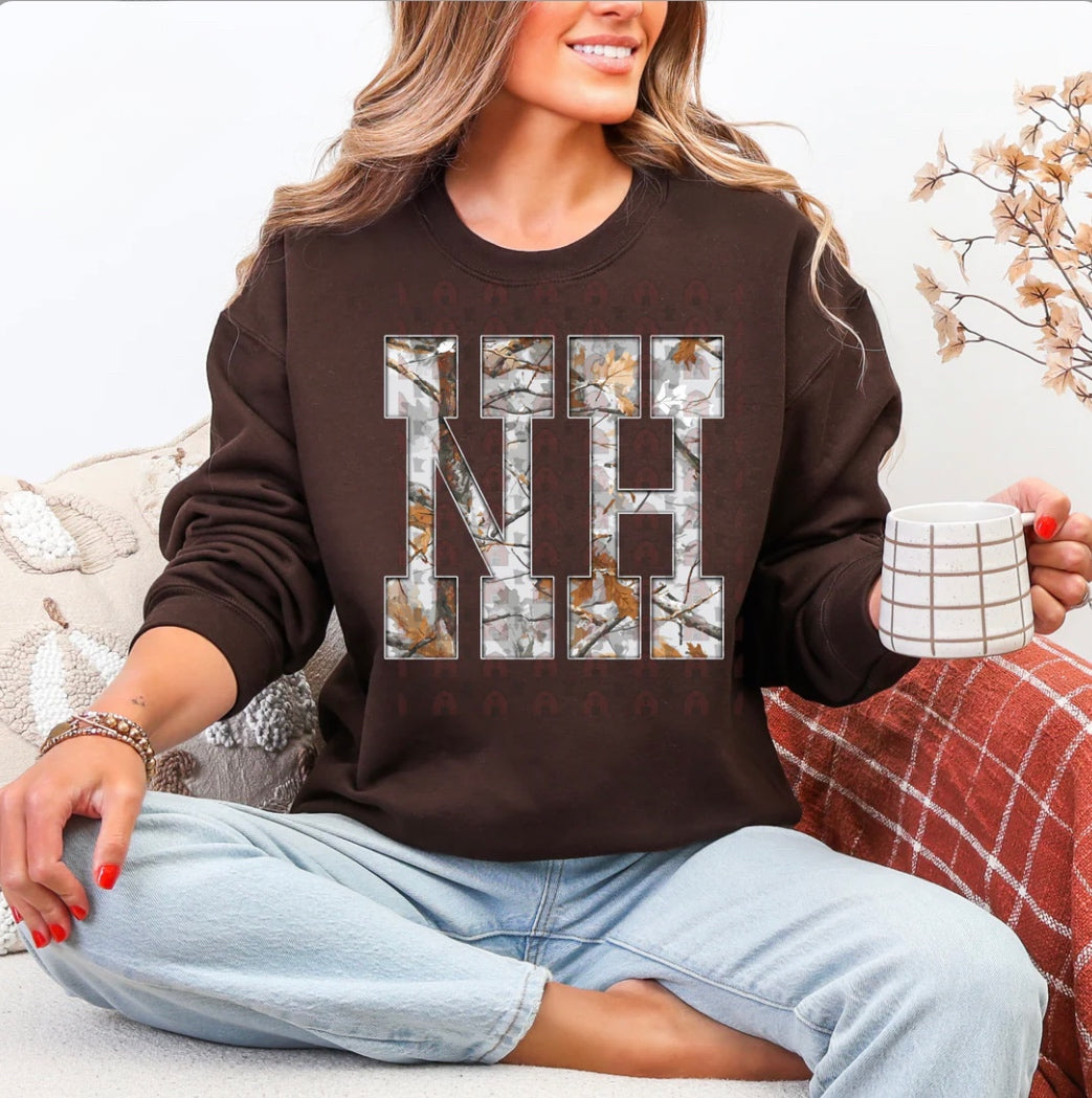 NH Gray Camo States Graphic Shirt