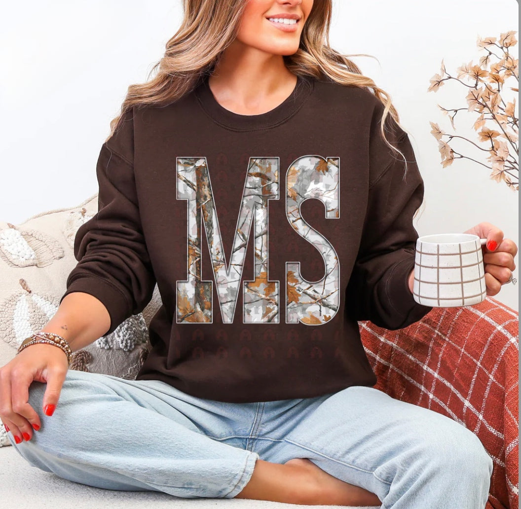 MS Gray Camo States Graphic Shirt
