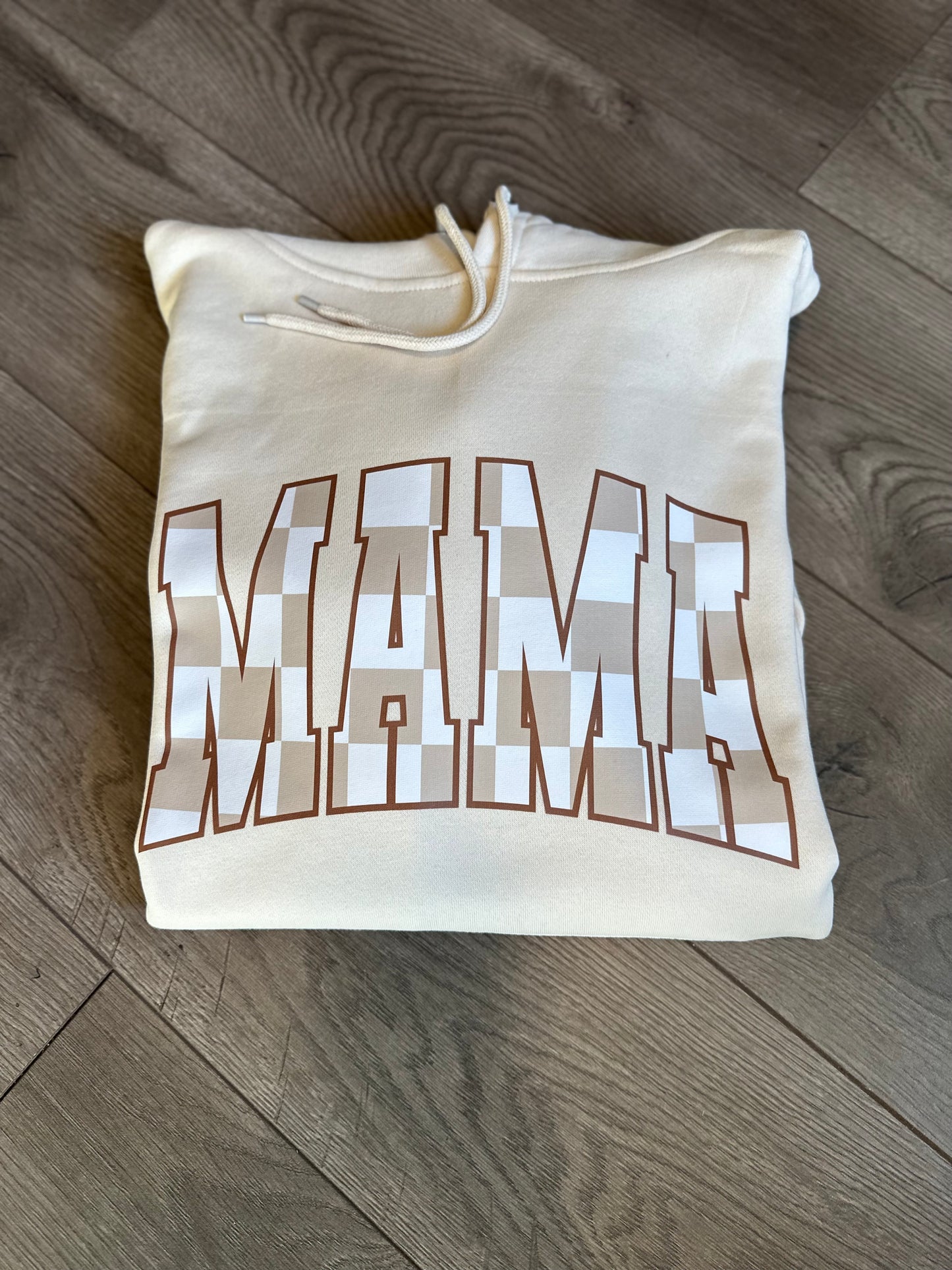 Beige Checkered Mushroom premium Sweatshirt