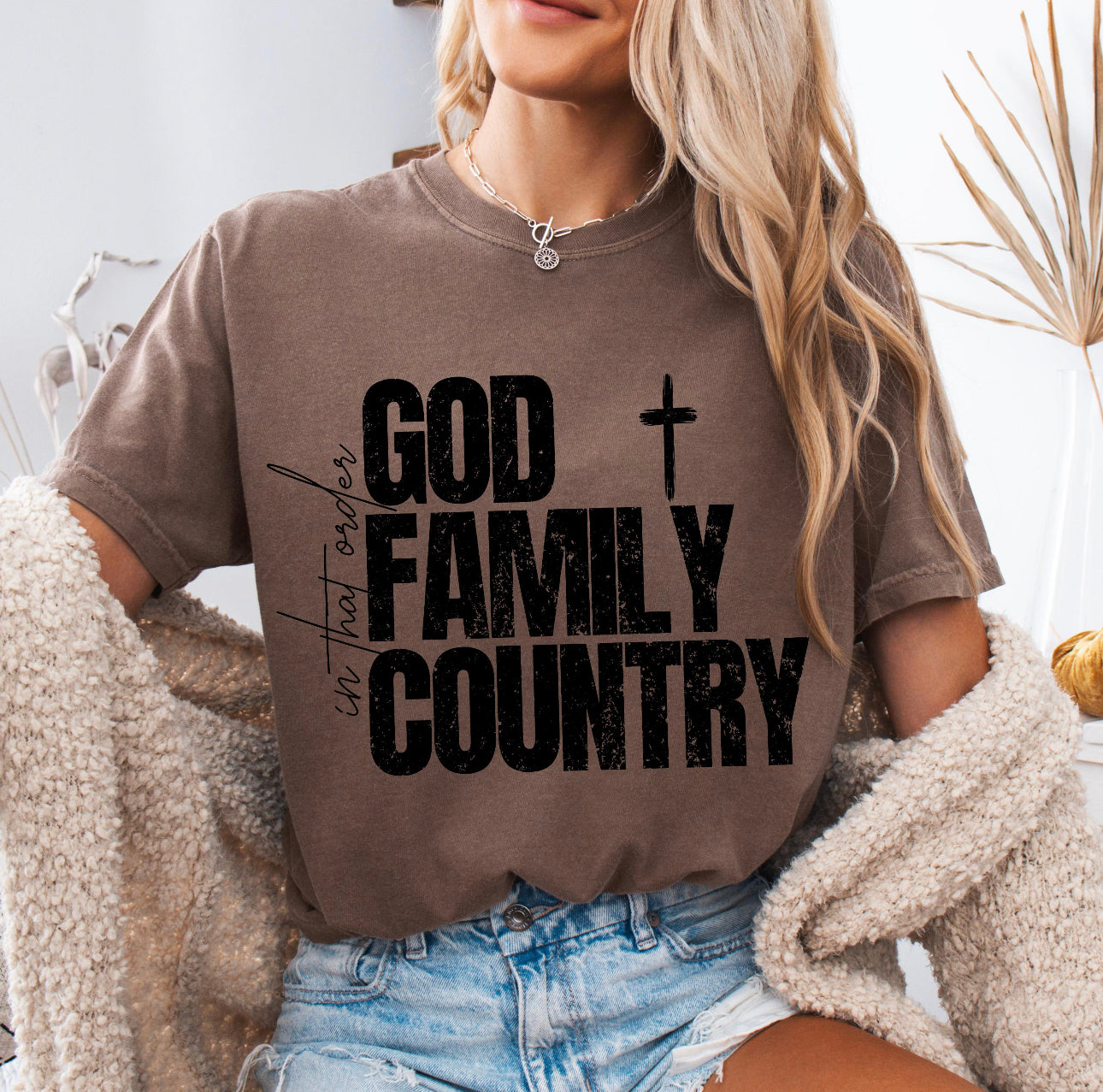 God Family Country Graphic Shirt