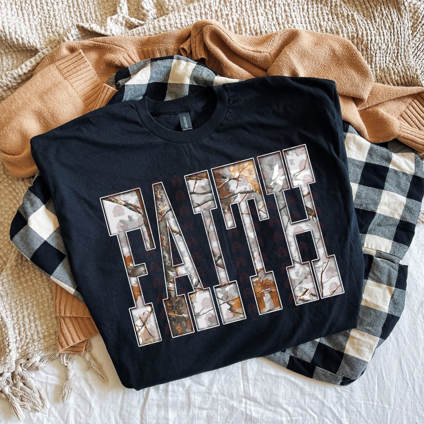Camo Faith Graphic Shirt