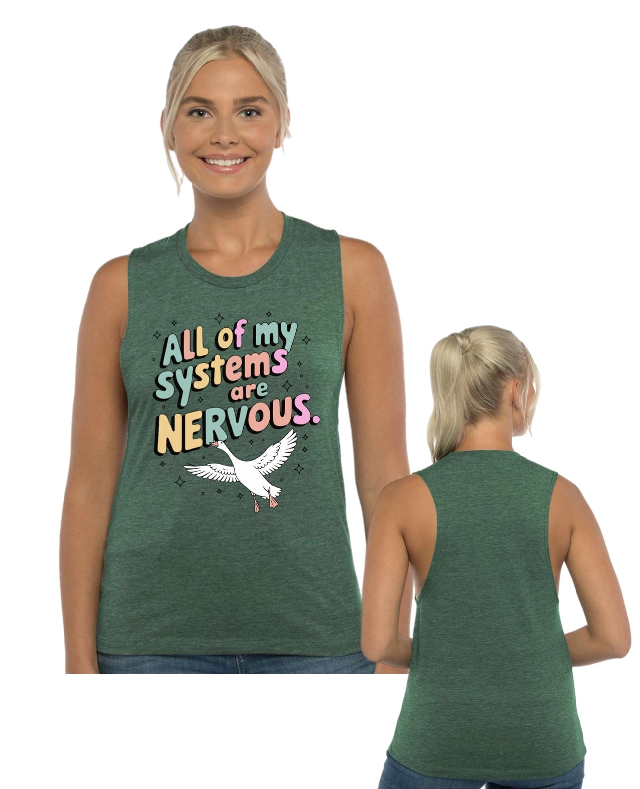 All My Systems are Nervous Muscle Tank Top