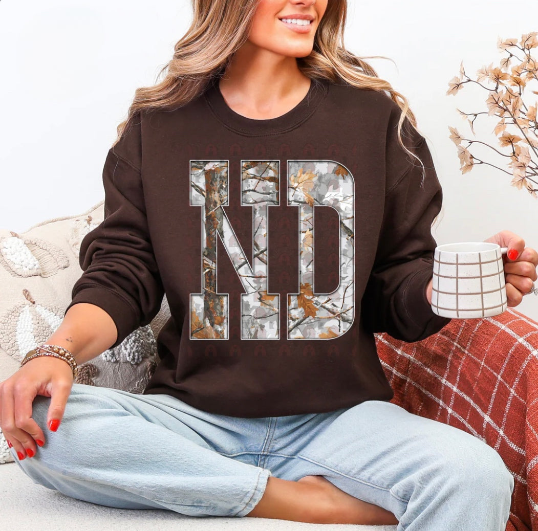 ND Gray Camo States Graphic Shirt