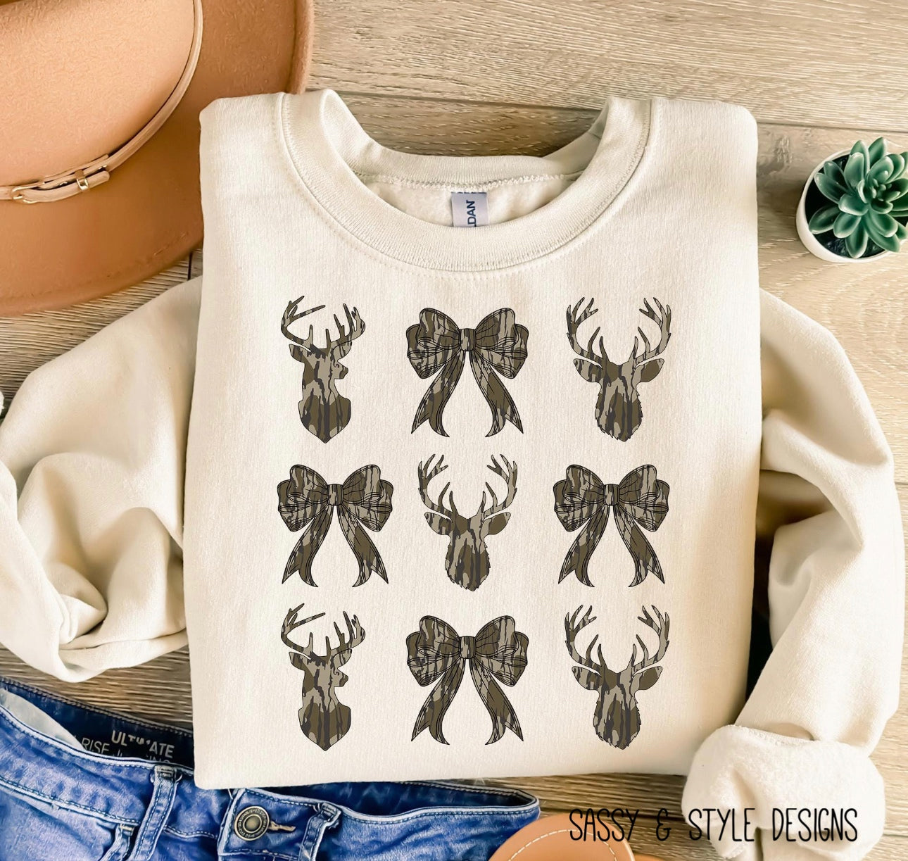 Camo Bows & Deer Graphic Shirt