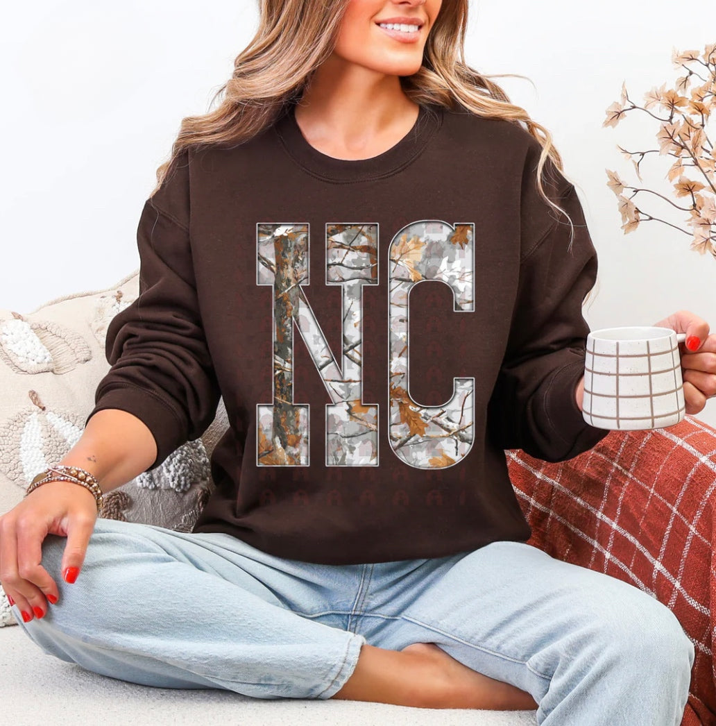 NC Gray Camo States Graphic Shirt