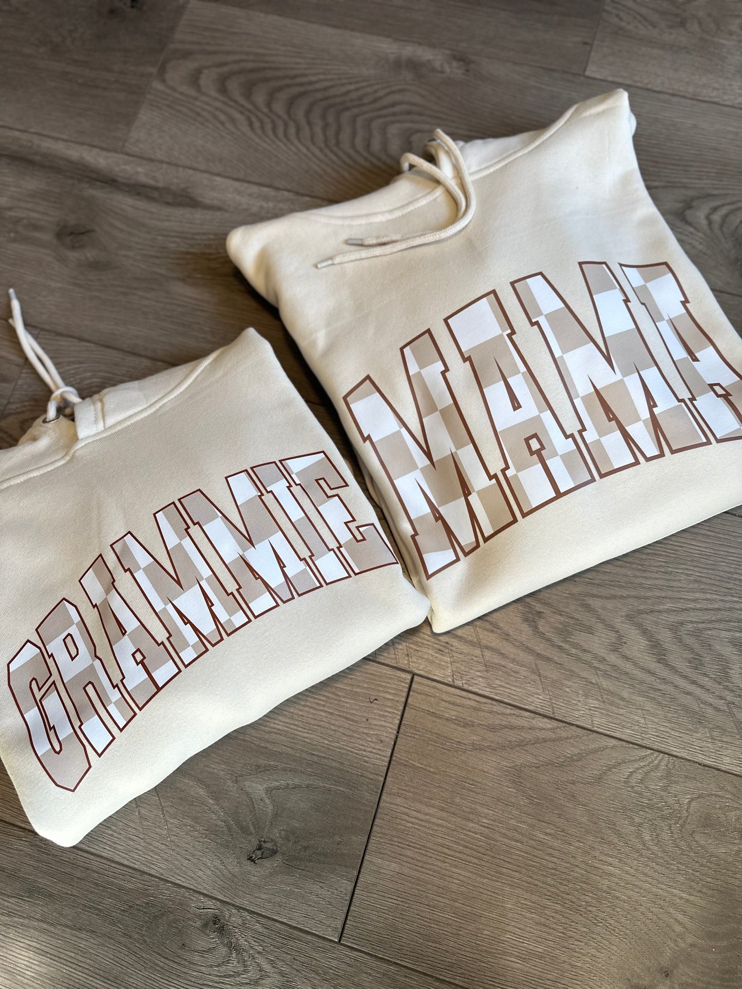 Beige Checkered Mushroom premium Sweatshirt