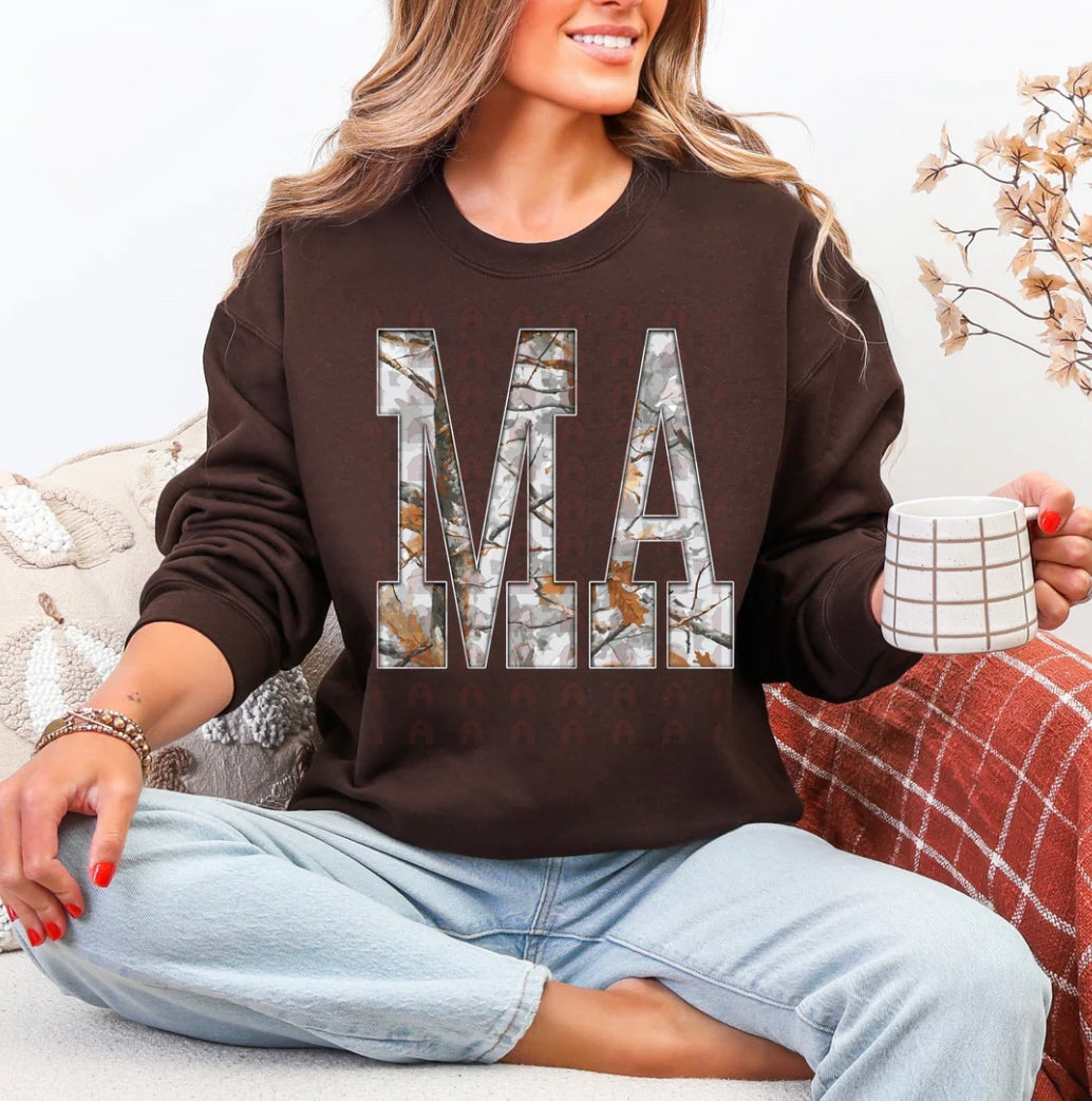 MA Gray Camo States Graphic Shirt