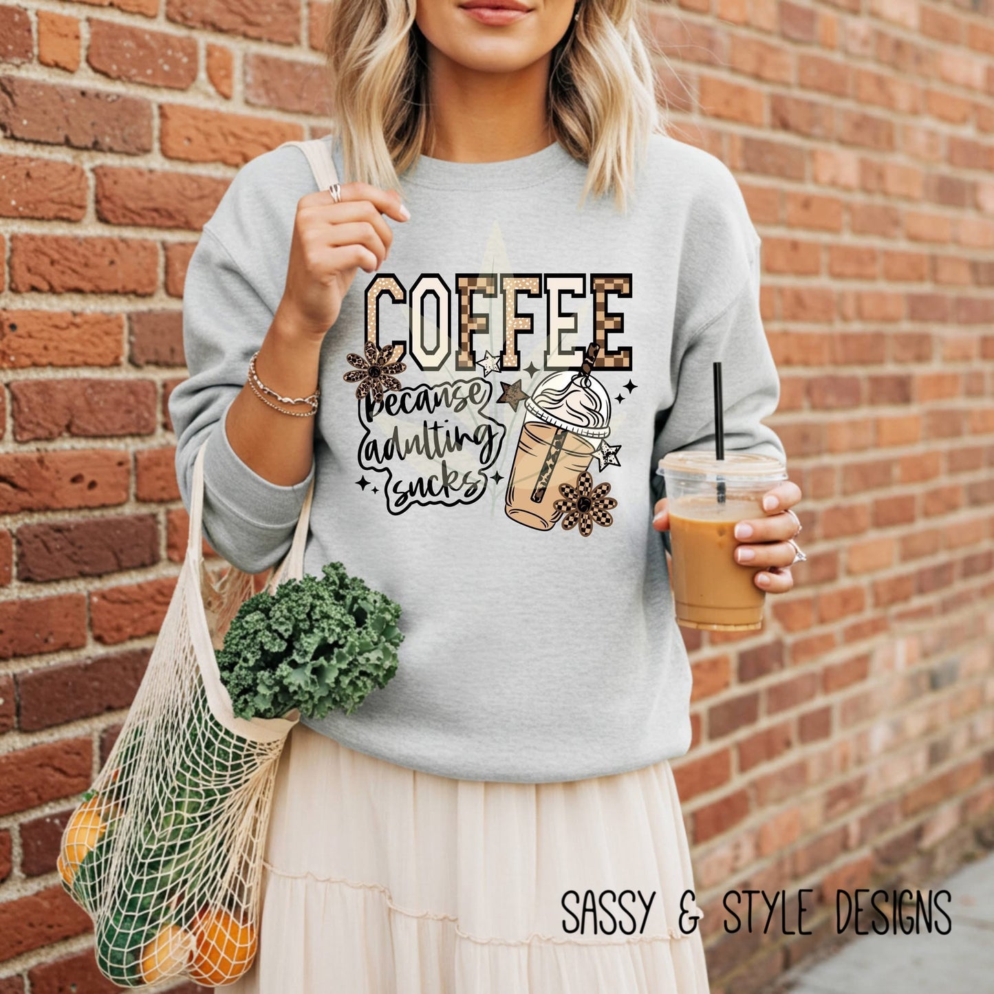 Coffee Because adulting Sucks Graphic Shirt