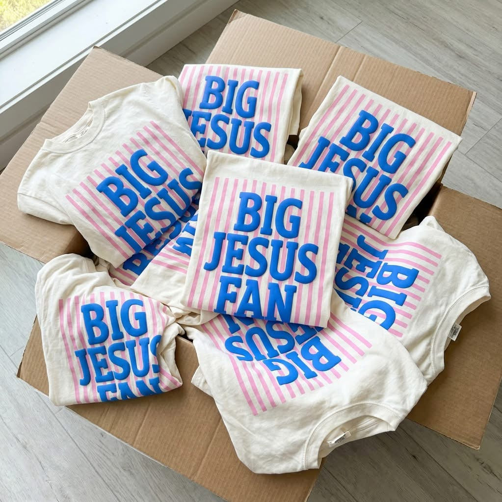 Big Jesus Fan Puff Graphic Shirt