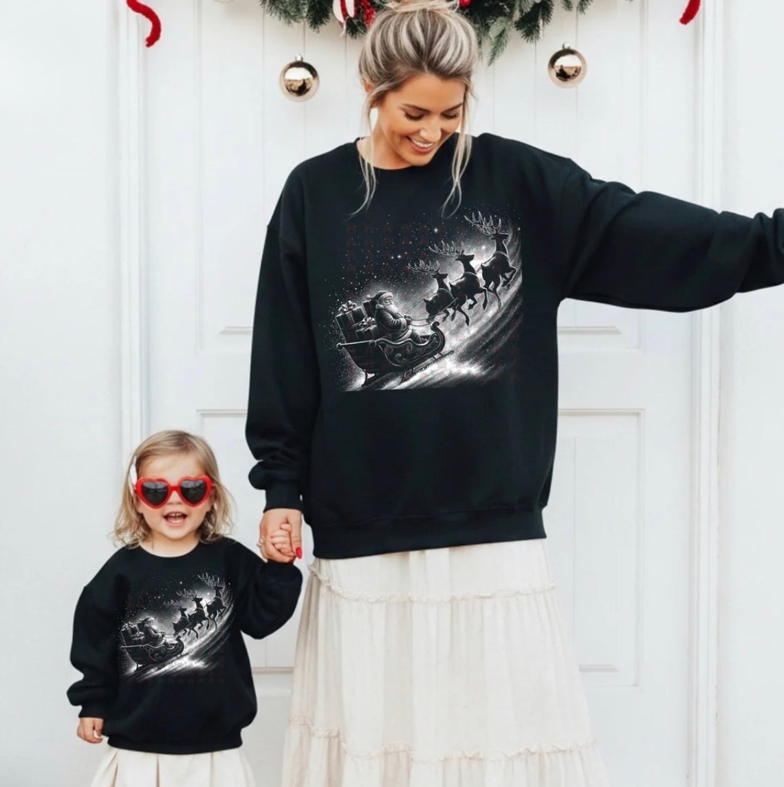 Vintage Santa Sleigh Holiday Graphic Shirt