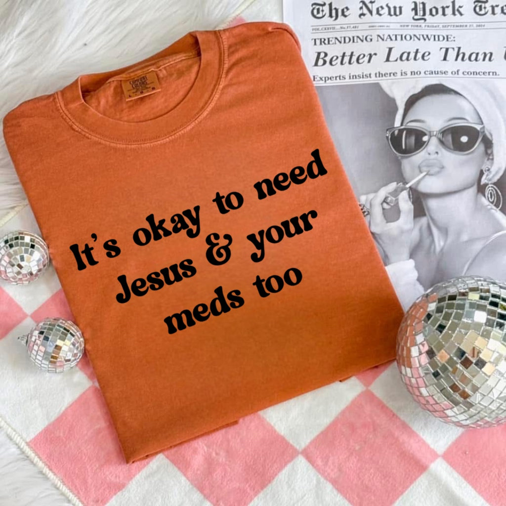 Jesus & Meds Vintage Graphic T-Shirt