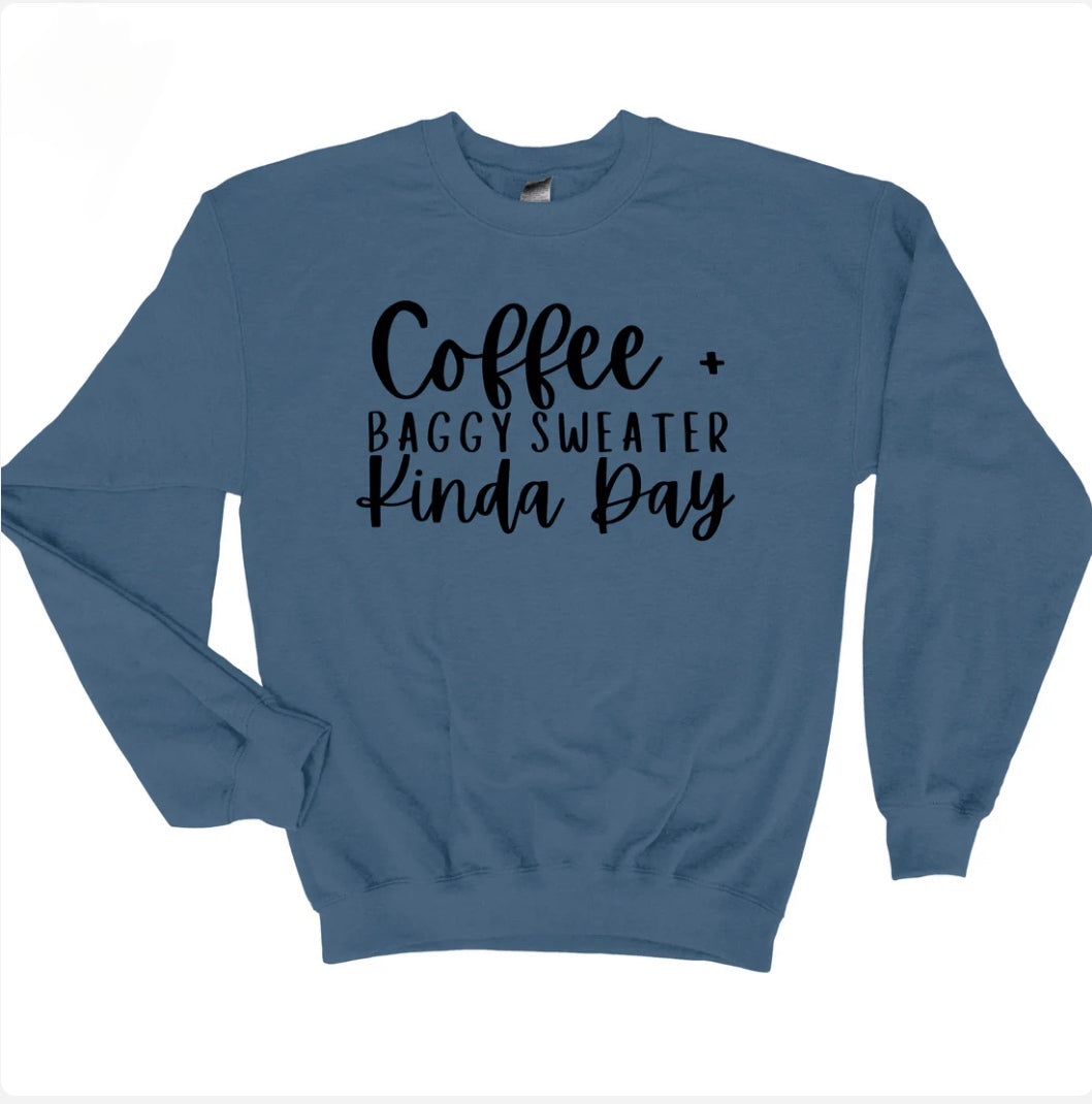 Coffee + Baggy Sweater Graphic Shirt