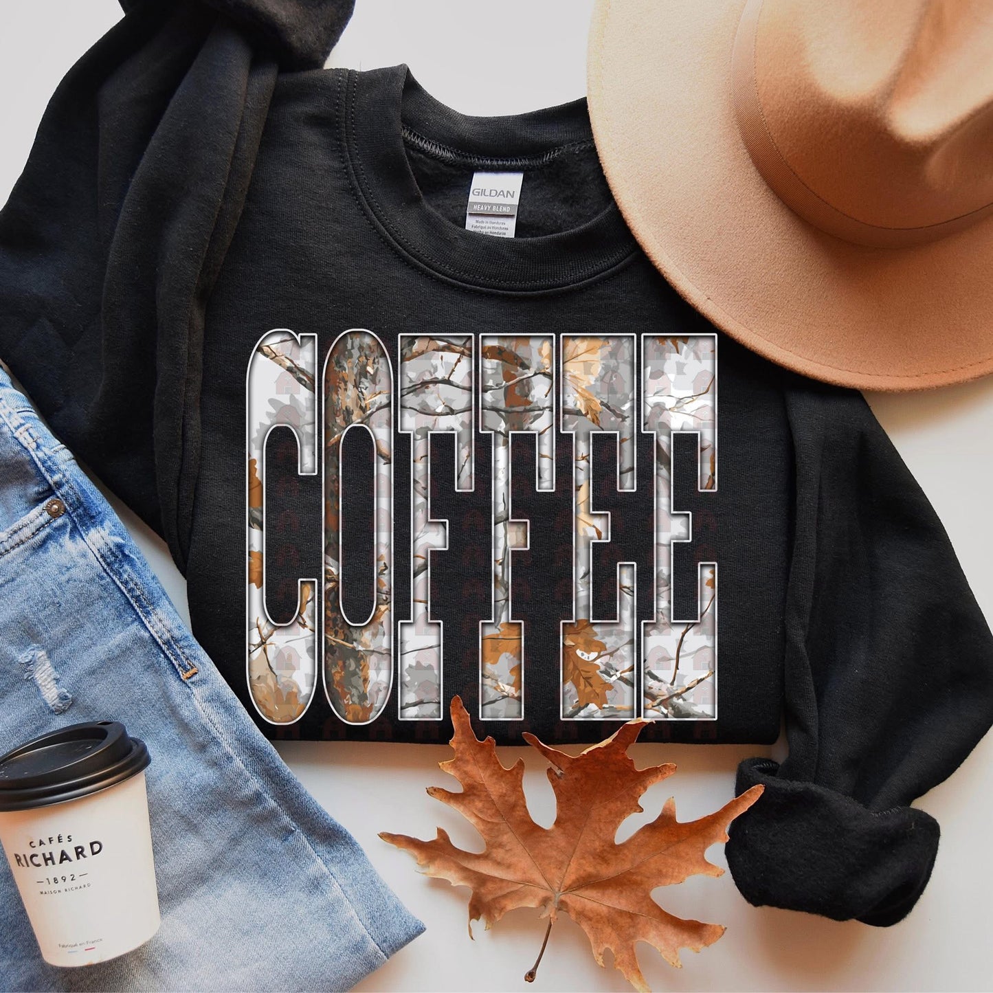 Camo Coffee Graphic Shirt