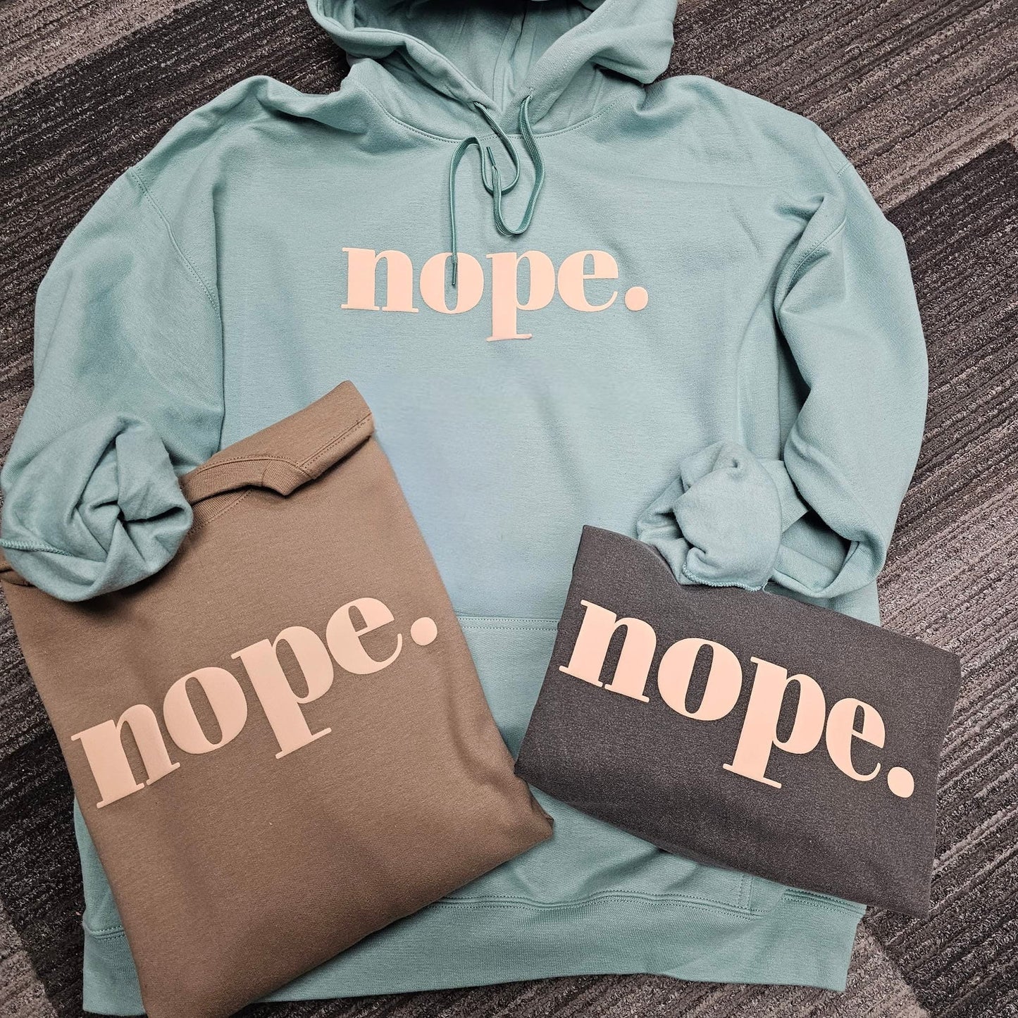 Nope Puff Print Graphic Sweatshirt