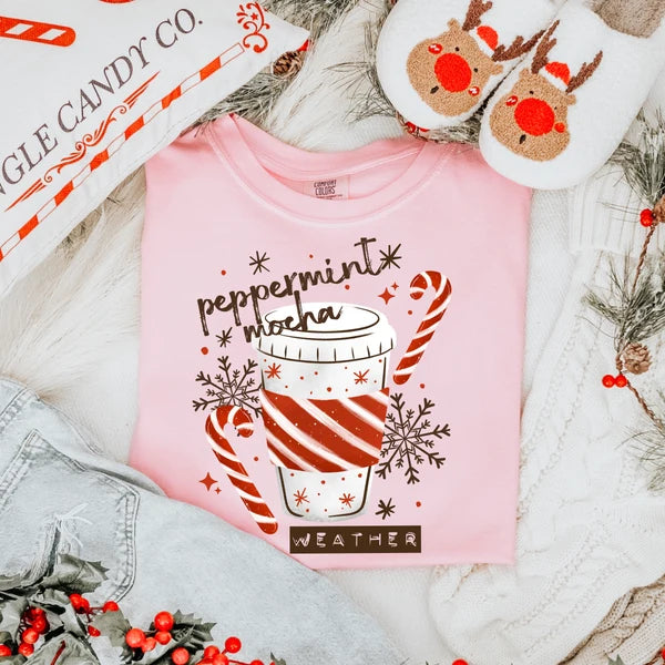 Peppermint Mocha Weather Graphic Shirt