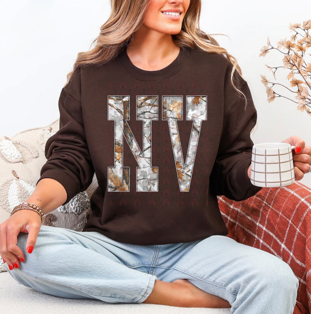 NV Gray Camo States Graphic Shirt