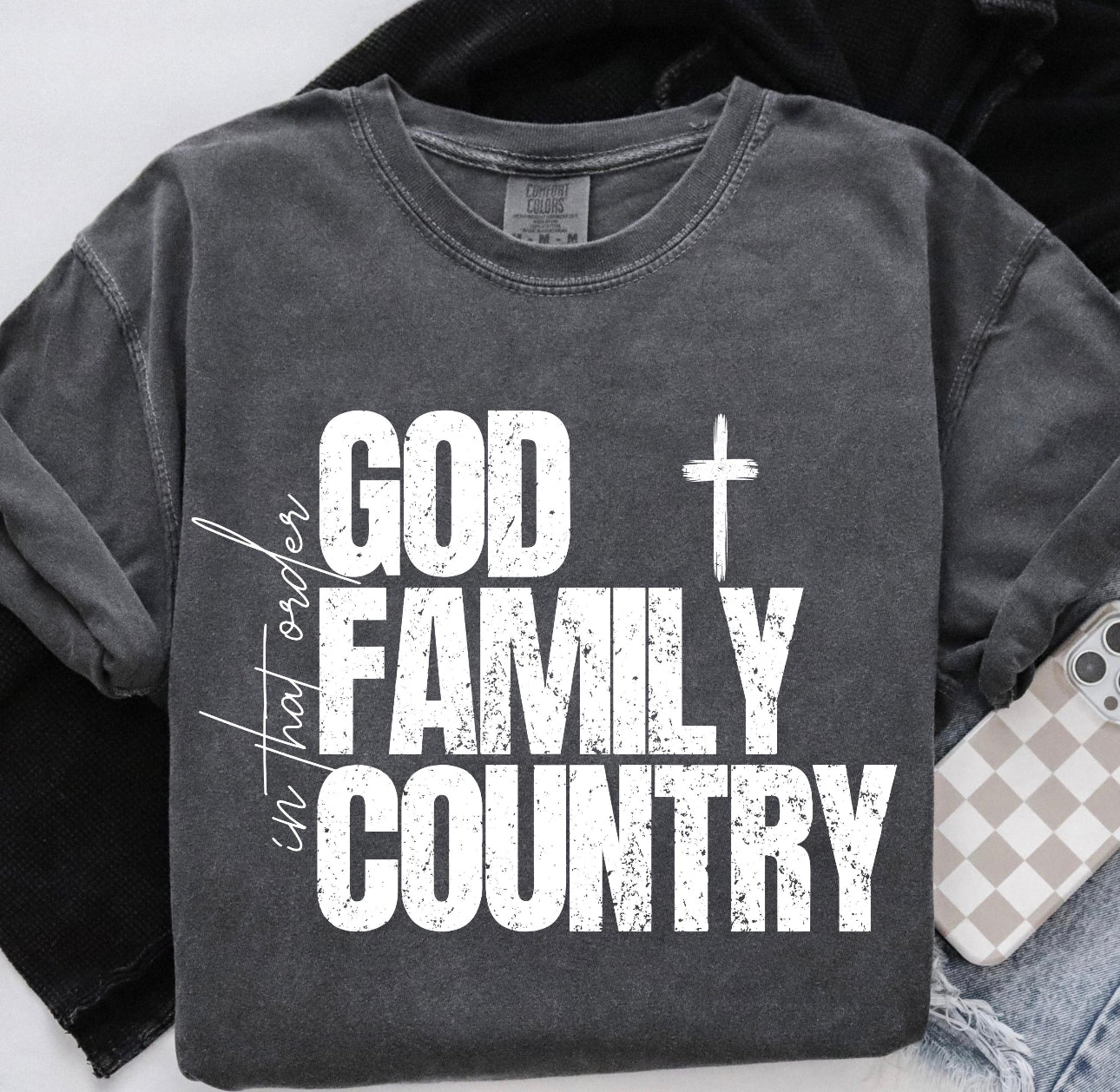 God Family Country Graphic Shirt