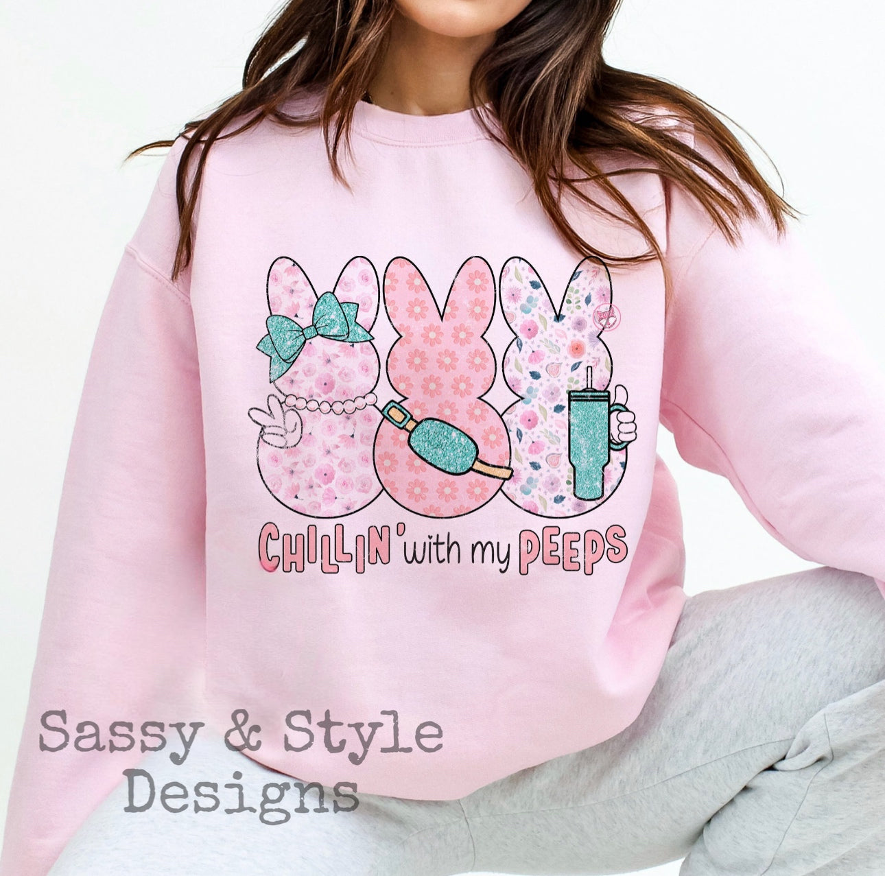 Chillin With My peeps Graphic Sweatshirt