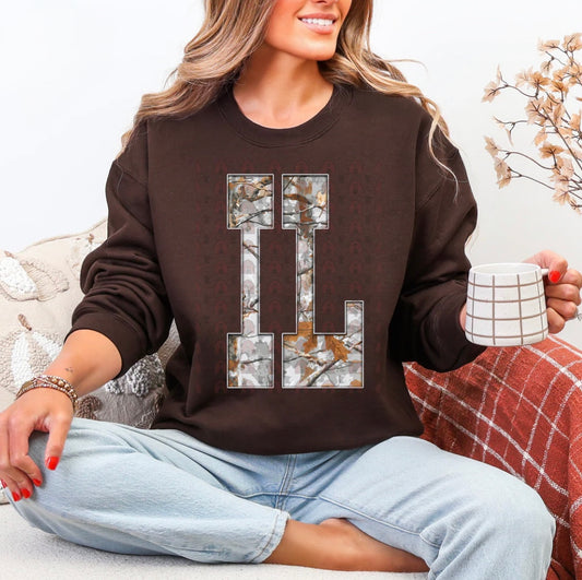 IL Gray Camo States Graphic Shirt