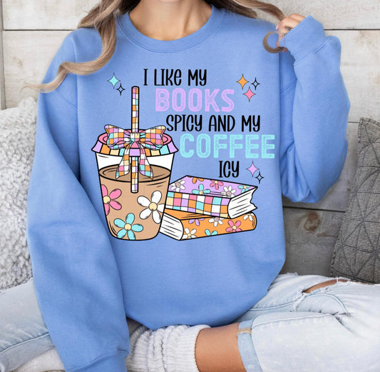Books & Coffee Spicy Graphic Sweatshirt