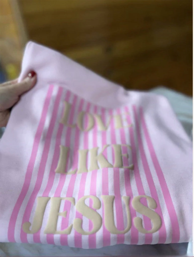 Love Like Jesus Pastel Puff Graphic Shirt in Light Pink