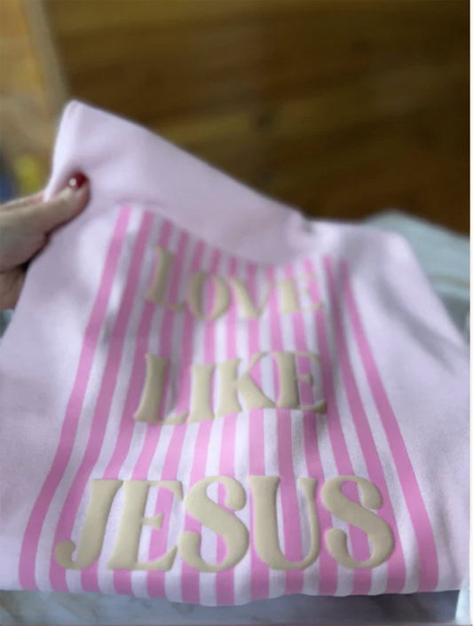 Love Like Jesus Pastel Puff Graphic Shirt in Light Pink