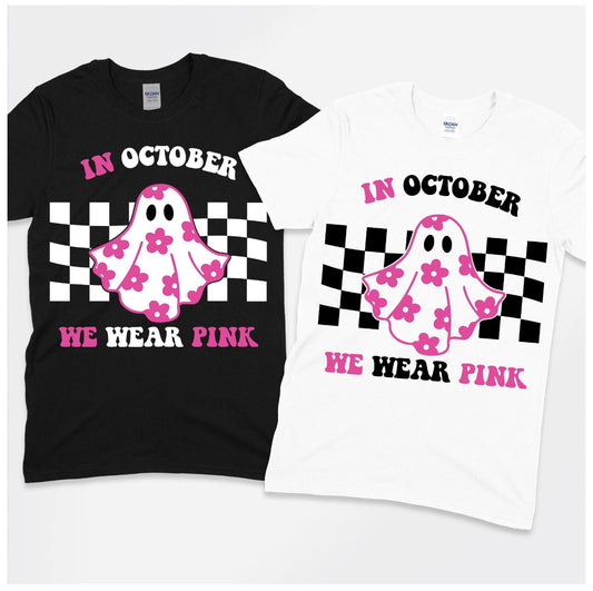 In October We Wear Pink Ghost Graphic Shirt