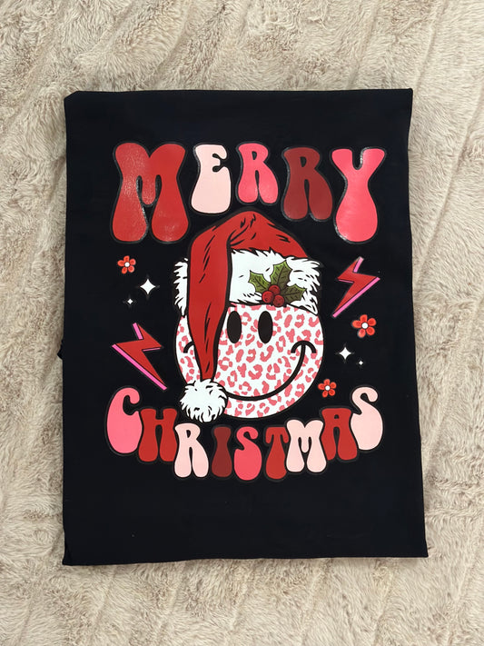 Merry Christmas Smiley Graphic Shirt