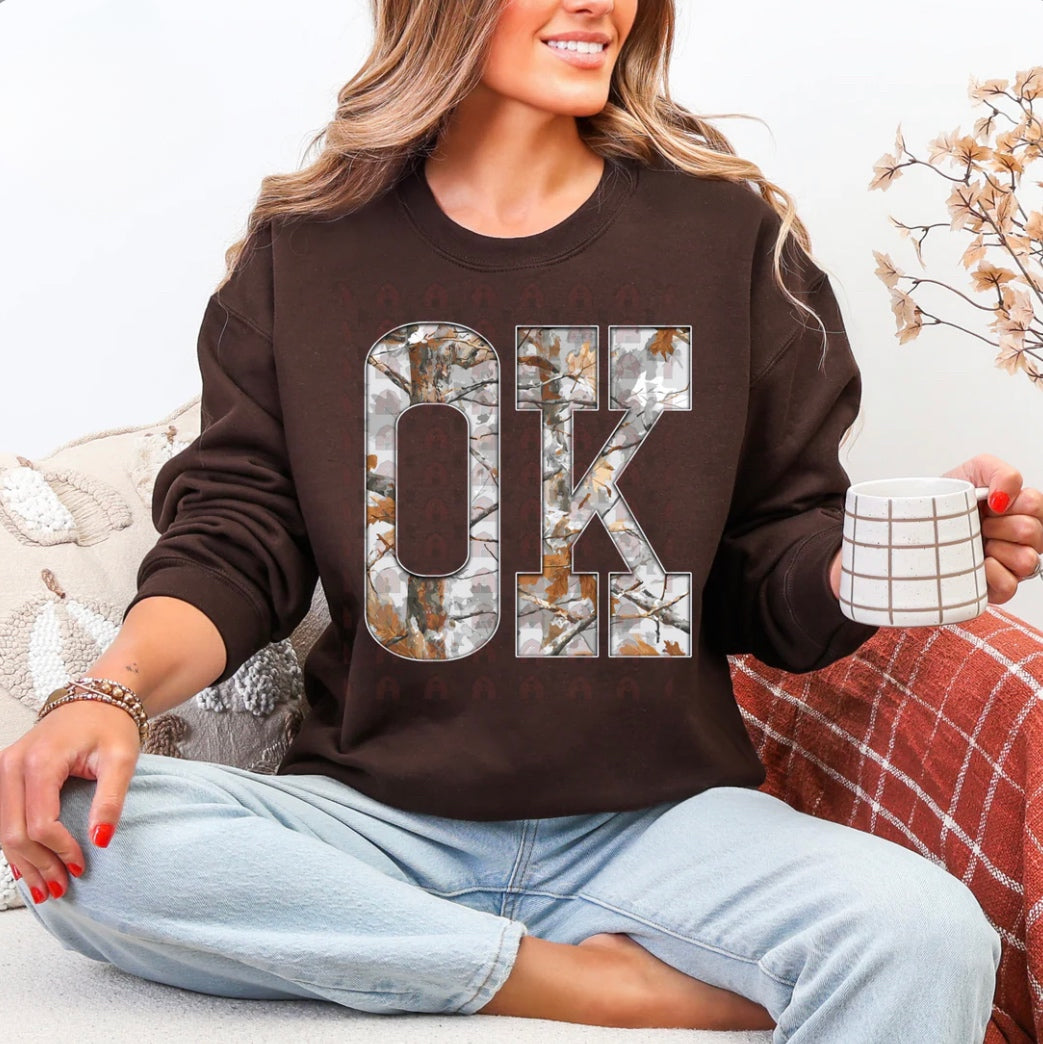 OK Gray Camo States Graphic Shirt