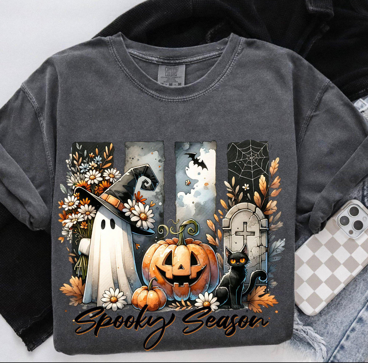Floral Spooky Season Graphic Shirt