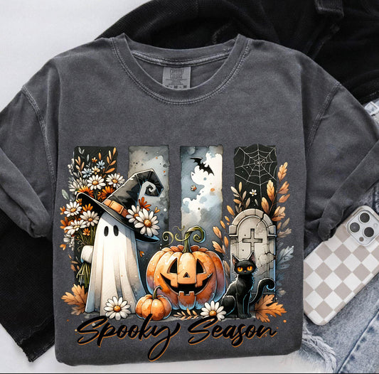 Floral Spooky Season Graphic Shirt