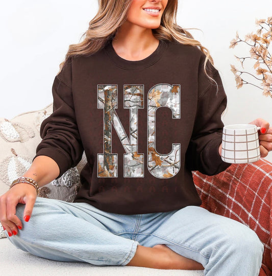 NC Gray Camo States Graphic Shirt