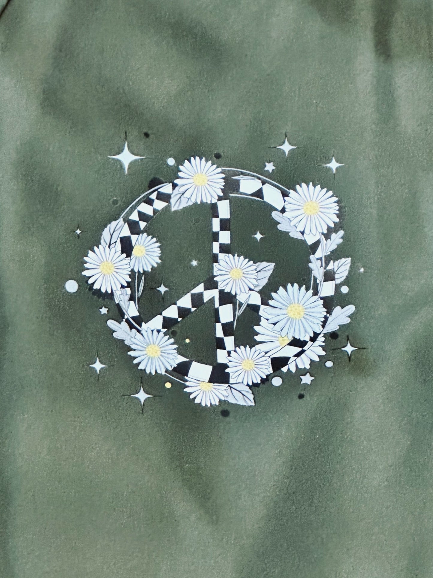 Floral Peace sign  Windbreaker Jacket