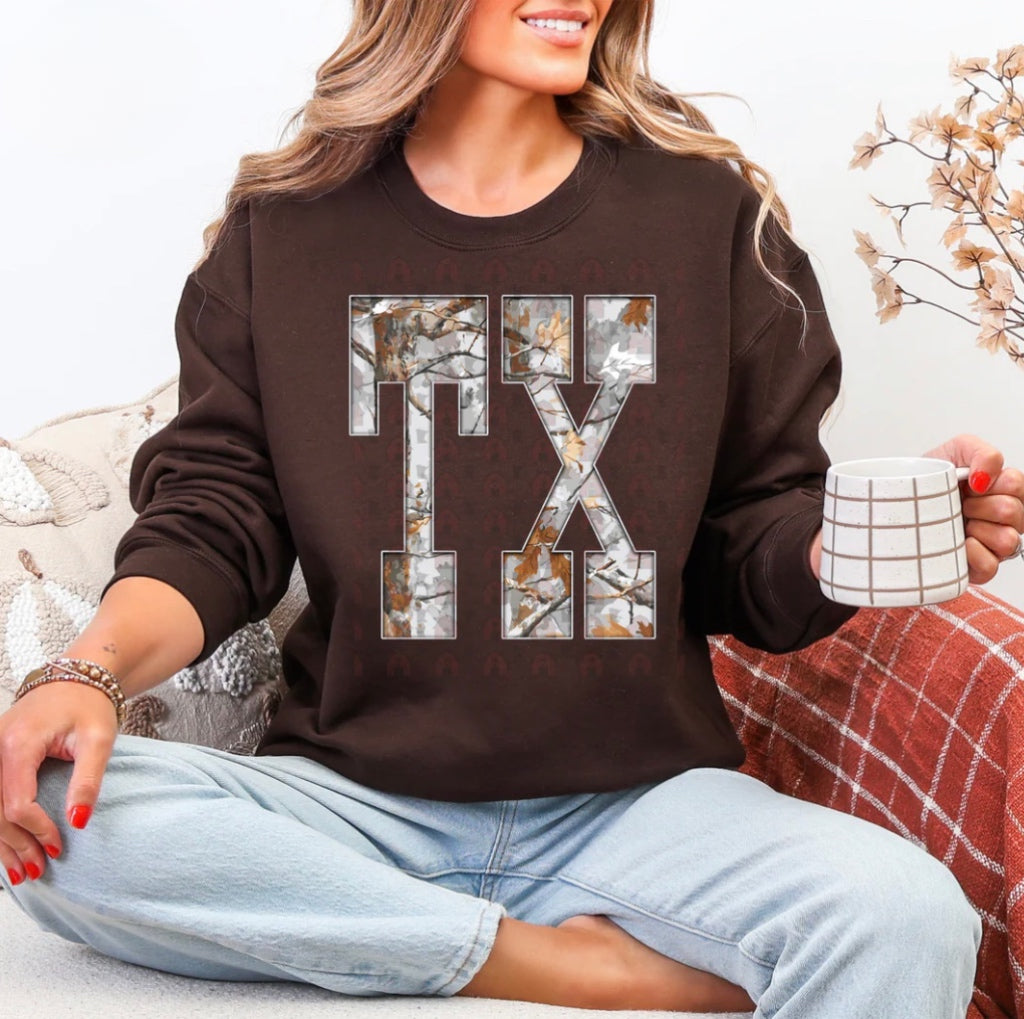 TX Gray Camo States Graphic Shirt