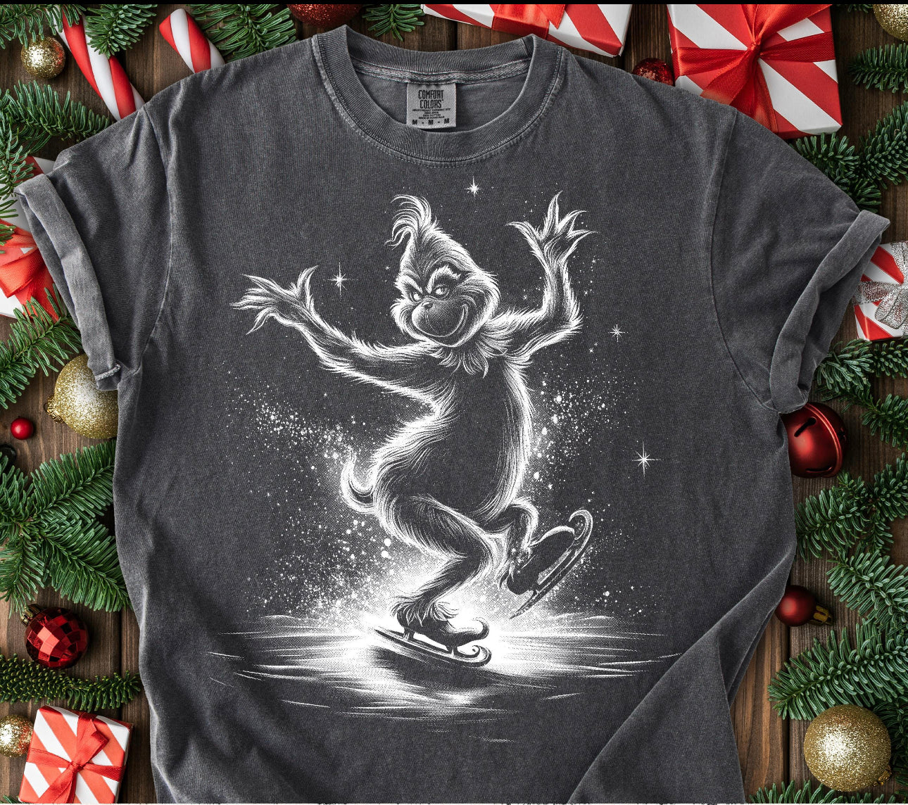 Ice Skating Holiday Graphic Shirt