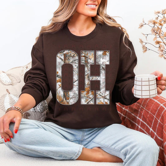 OH Gray Camo States Graphic Shirt