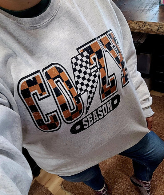 Checkered Cozy Season Graphic Shirt