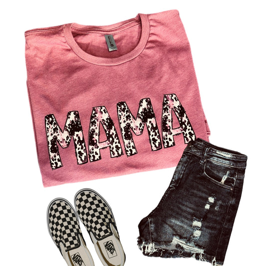 Cow Print Mama Graphic Tee