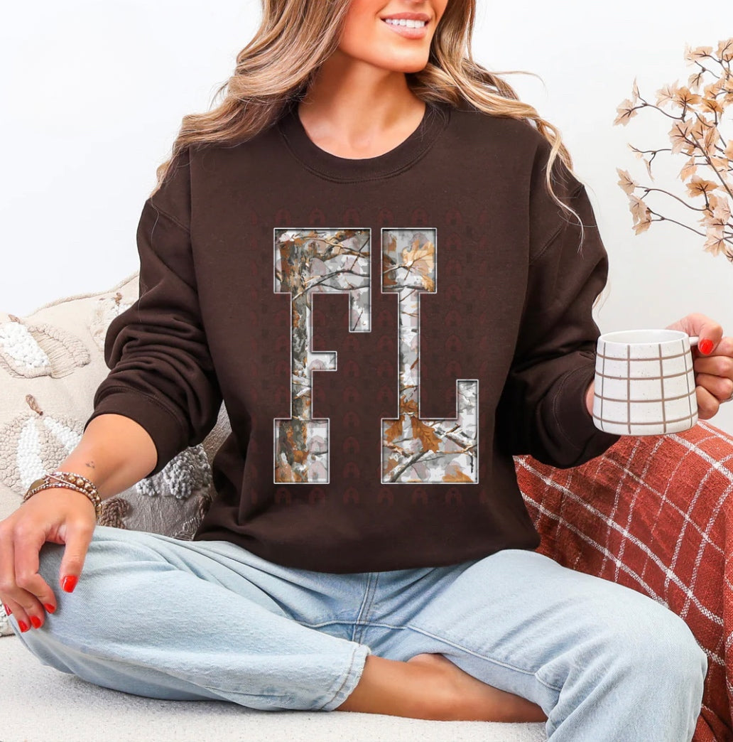 FL Gray Camo States Graphic Shirt