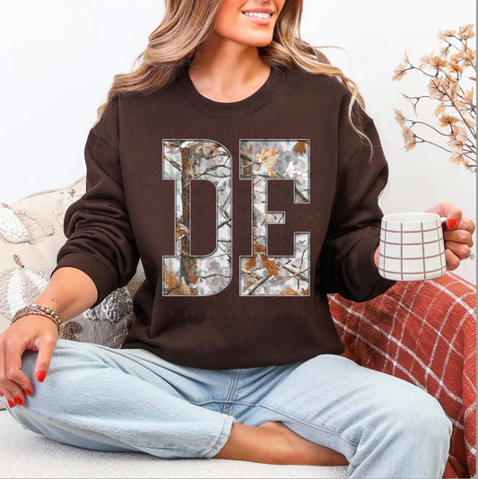 DE Gray Camo States Graphic Shirt