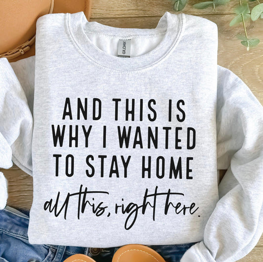 And This Is Why I Wanted To Stay Home Graphic Crewneck