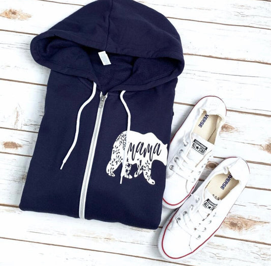 Mama Bear Zip Up Hoodie