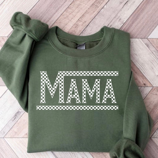 MAMA CHECKERED Graphic Shirt