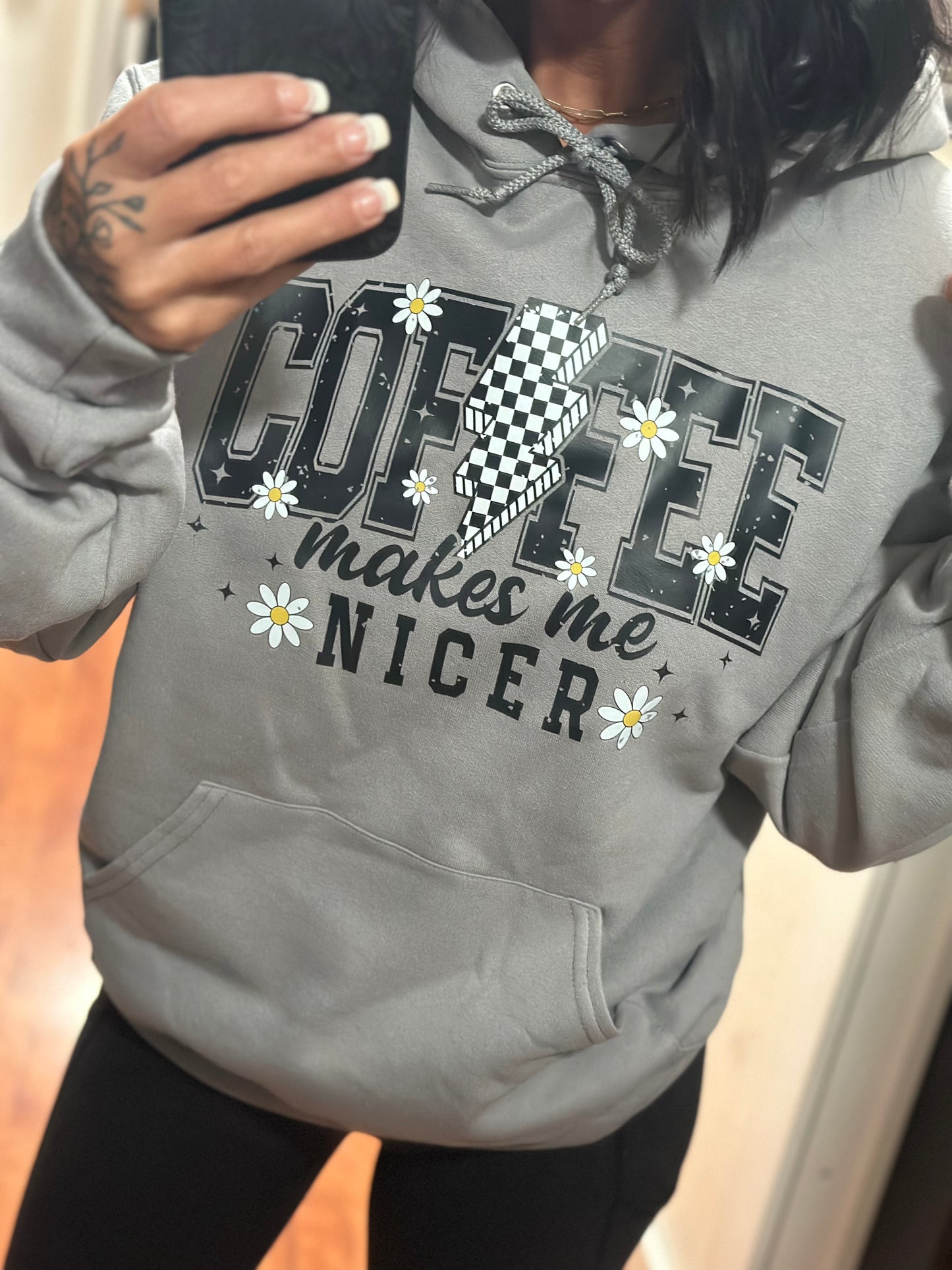 Coffee Makes Me Nicer Graphic Sweatshirt