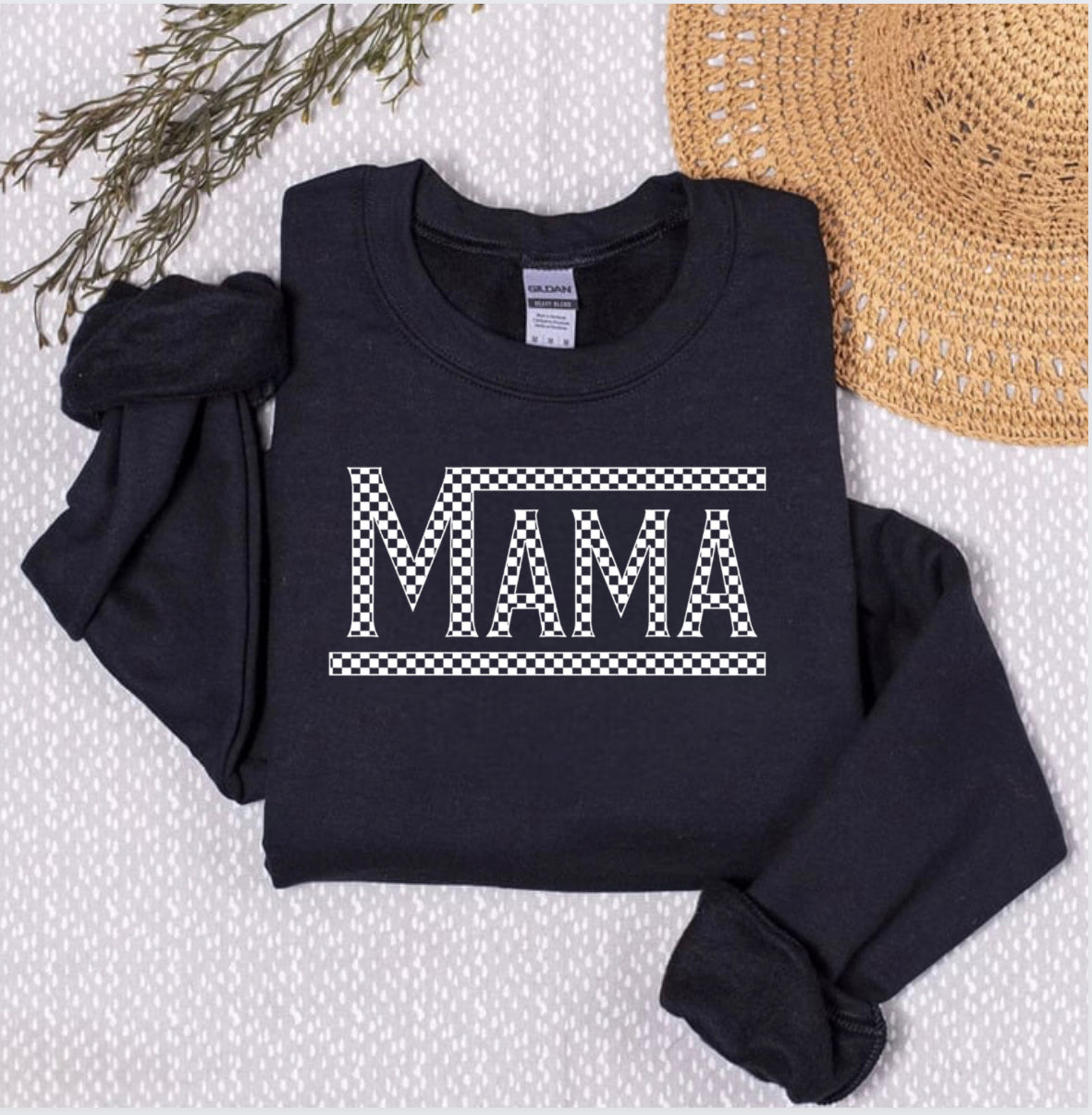 MAMA CHECKERED Graphic Shirt