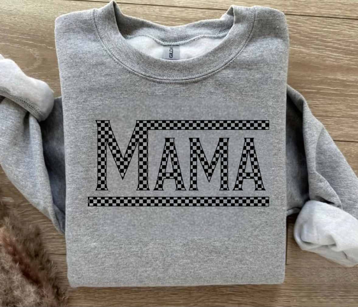 MAMA CHECKERED Graphic Shirt