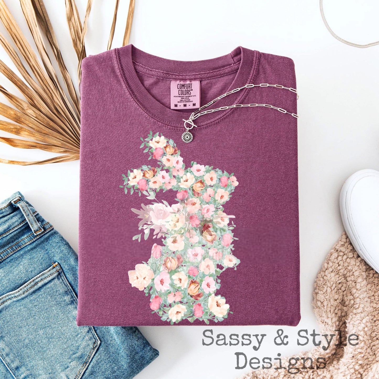 Spring Floral Bunny Graphic Tee