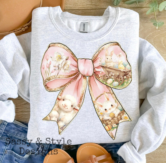 Retro Easter Bow Graphic Sweatshirt