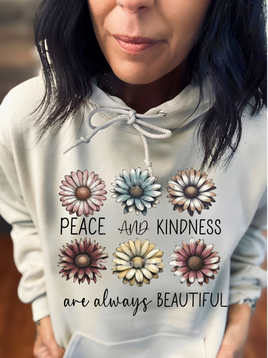 Peace & Kindness Spring Floral Graphic Sweatshirt